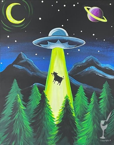 Alien aMOOsement – Blacklight Event at Painting With A Twist
