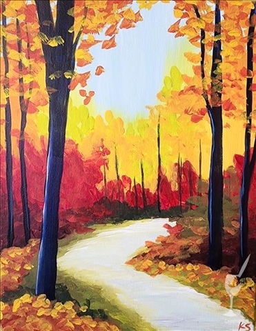 Bright Fall Path at Painting With A Twist