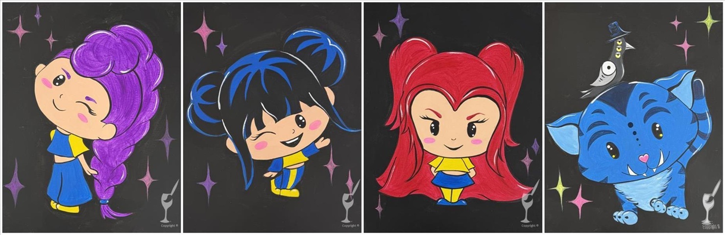 Family Time – KPop Crew Characters at Painting With A Twist