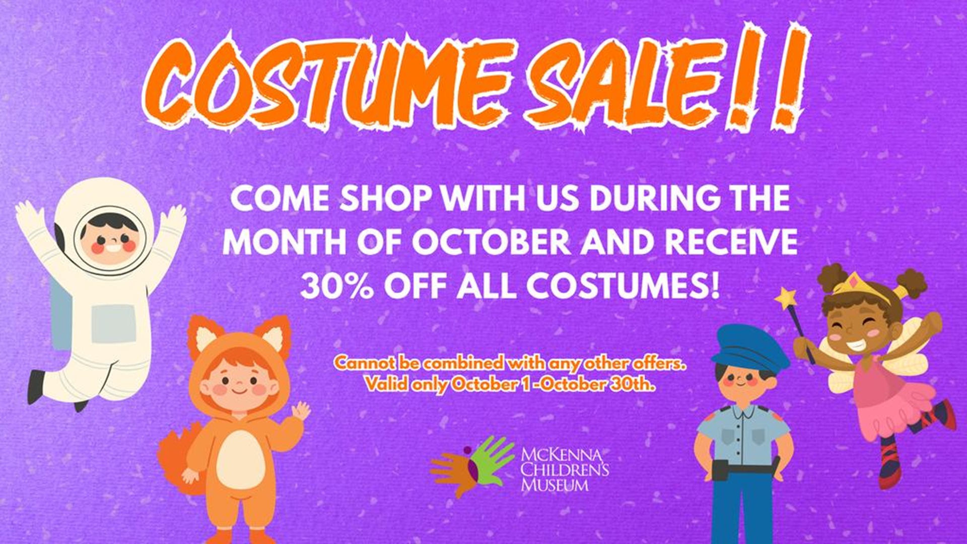 Costume Sale at McKenna Children’s Museum