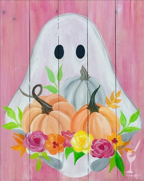 Floral Pumpkin Ghost at Painting With A Twist