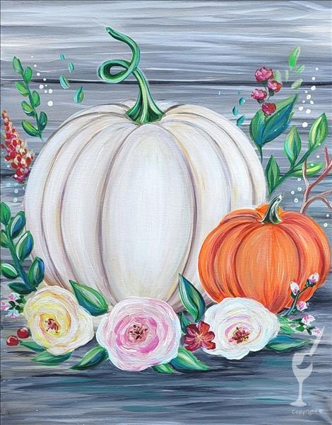 Floral Pumpkins at Painting With A Twist