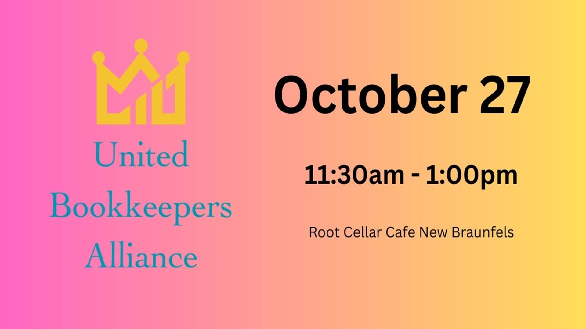 October Bookkeepers Lunch at Root Cellar Cafe New Braunfels