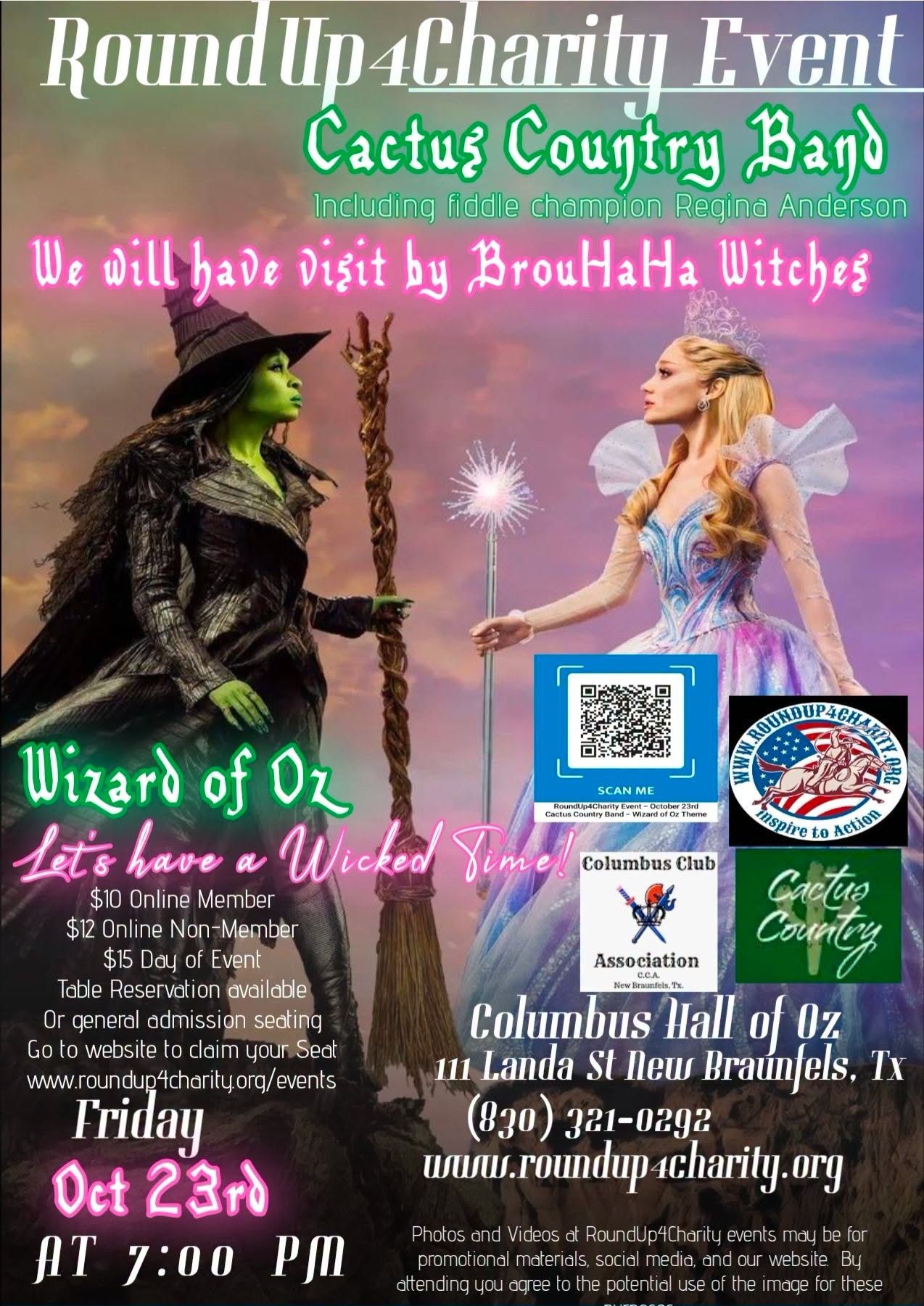 RoundUp4Charity Event: Wizard of Oz with Cactus Country at Knights of Columbus