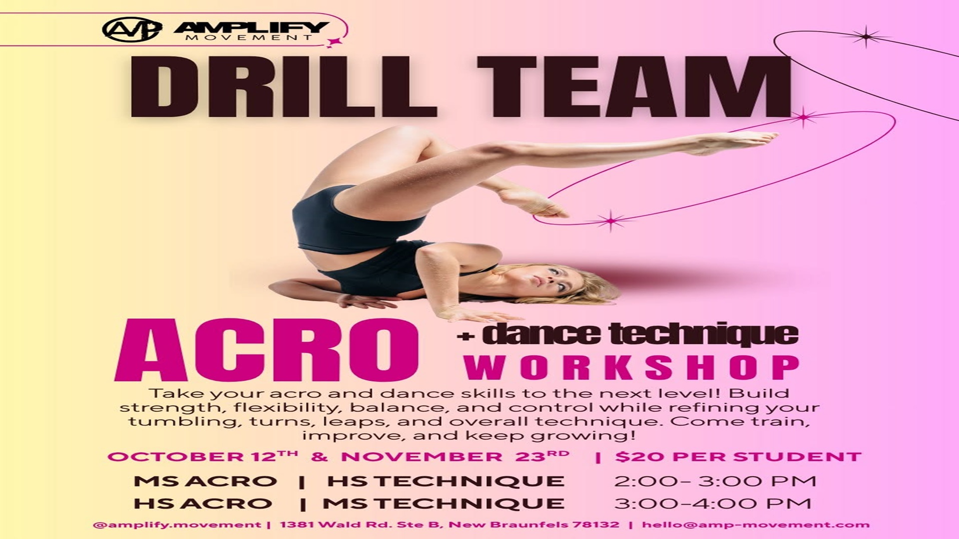 Acro + Dance Technique Workshop at AMPlify Movement