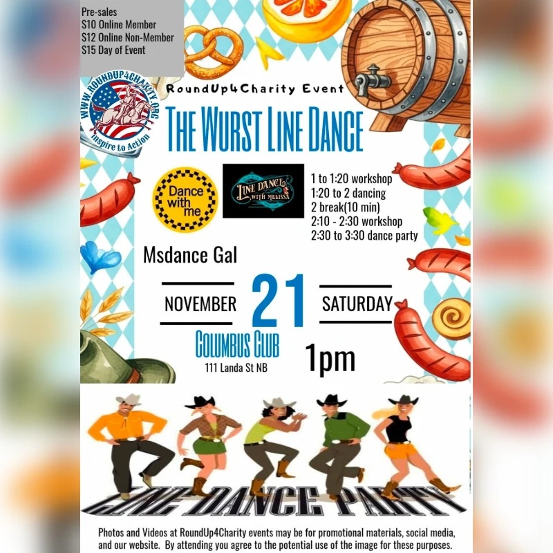 The Wurst Line Dance Party – RoundUp4Charity Event at Knights of Columbus