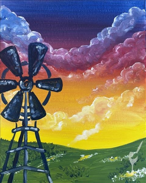 Windmill Sunset at Painting With A Twist